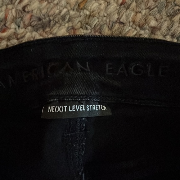 American Eagle black jeggings. Size 6. Next level stretch. Good used condition - Picture 2 of 3